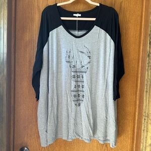Maurices Black and Gray Long Sleeve Top